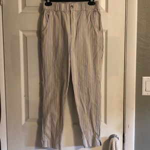 Hollister High-Rise Blue/White/Tan Stripe Pants
